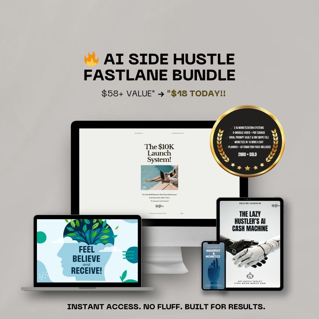 π₯ AI Side Hustle Fastlane Bundle (Limited Time) - Launch Your AI Side Hustle This Week β No Guesswork