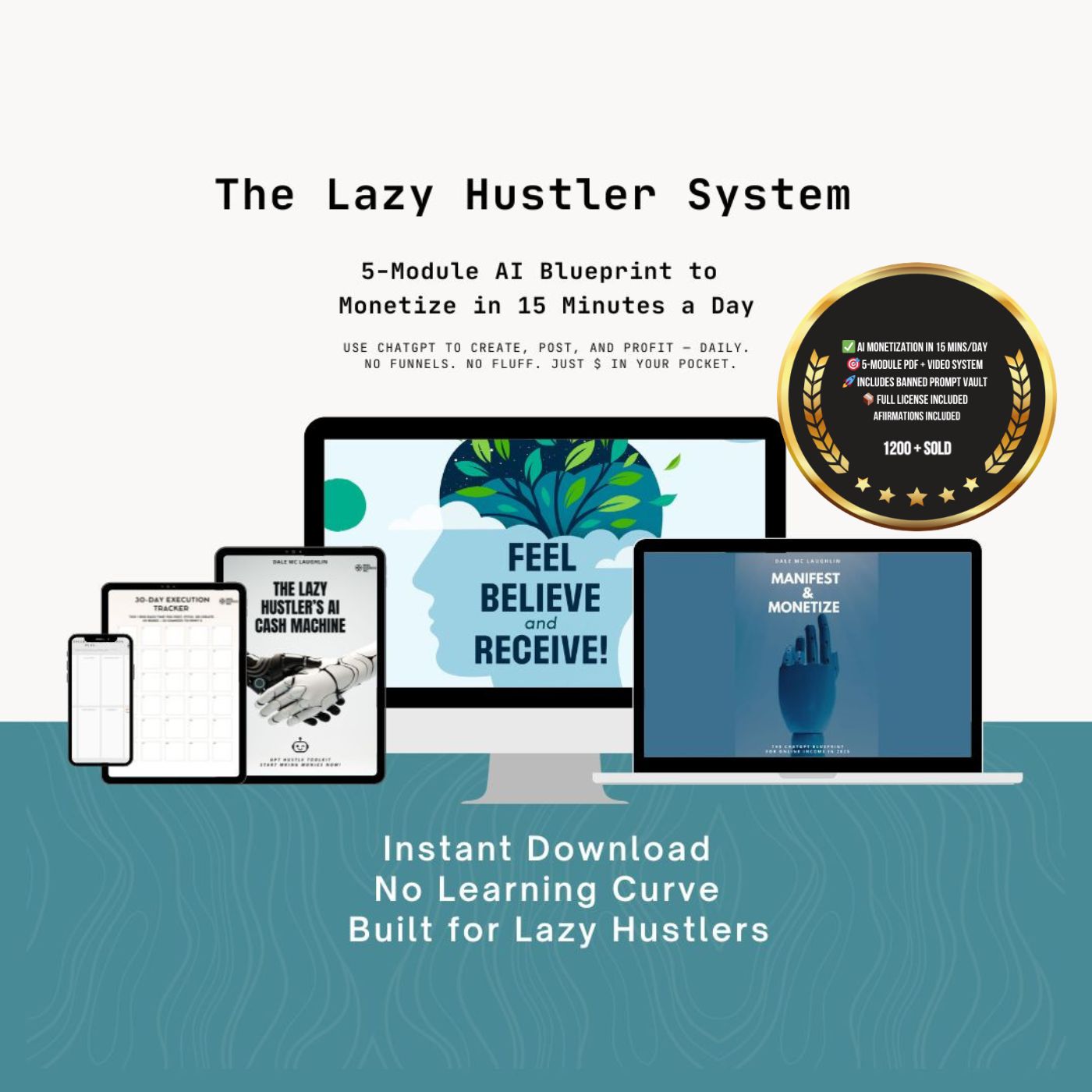 The Lazy Hustler System — Use AI. Make Money in 15 Minutes.