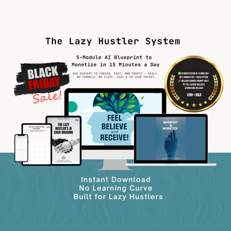 The Lazy Hustler System — Use AI. Make Money in 15 Minutes.